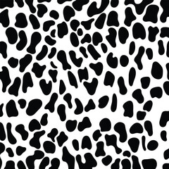 Abstract animal skin leopard, cheetah, Jaguar seamless pattern design. Black and white seamless camouflage background.