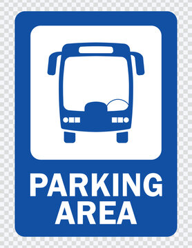 "Efficient bus parking: Rectangle Blue Simple Parking Sign. Clear guidance for urban settings. Ideal for traffic visuals."
