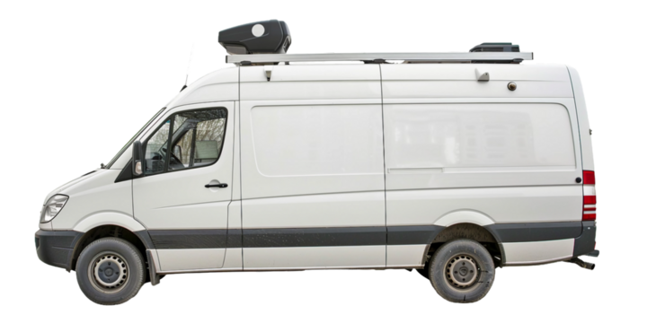 Surveillance Van, transparent background, isolated image, generative AI