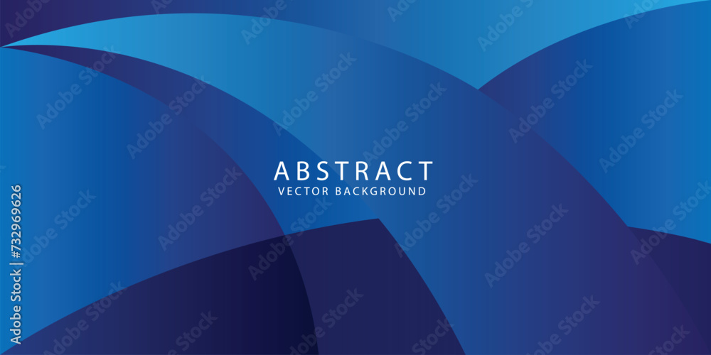 Poster paper layer circle blue abstract background. curves and lines use for banner