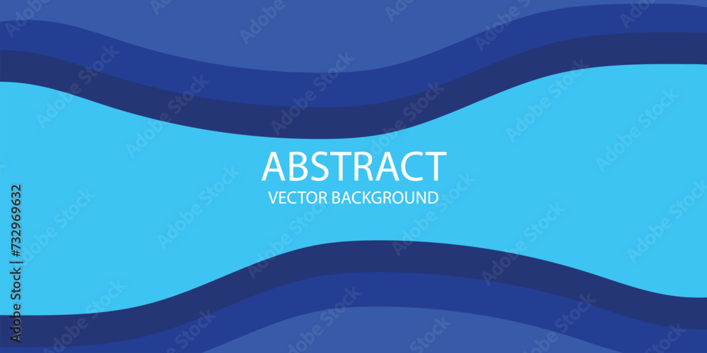 Poster paper layer circle blue abstract background. curves and lines use for banner
