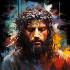 Jesus Christ with a crown of thorns