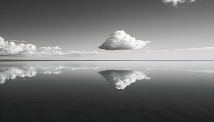 a black and white photo of a large body of water