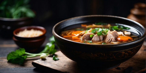 Tasty of Traditional chinese soup, - obrazy, fototapety, plakaty