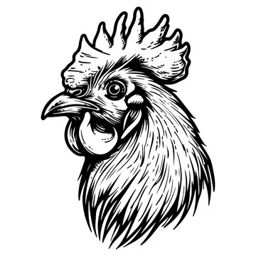 chicken rooster head mascot logo vector