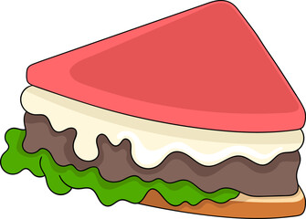 food illustration images, sandwiches filled with lettuce, mayo, meat