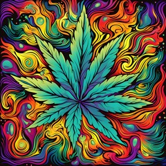 medicinal marijuana in a 1970s style