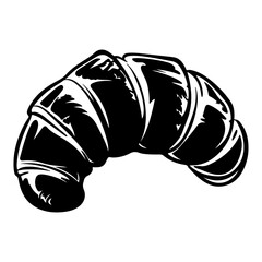 Croissant. Fresh baking, for menu, cafe, bakery, logo, color and black and white illustration.