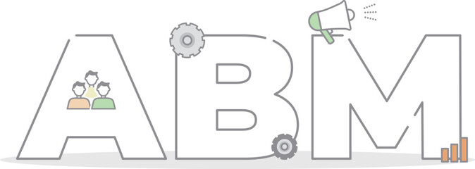 ABM（アカウントベース&deg;マーケティング）のフラットデザイン