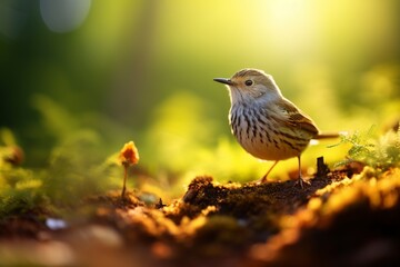beautiful birds with blurred natural background with generative ai