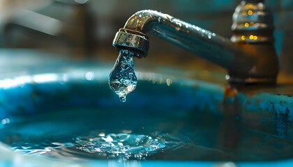 a water faucet that is dripping from a faucet