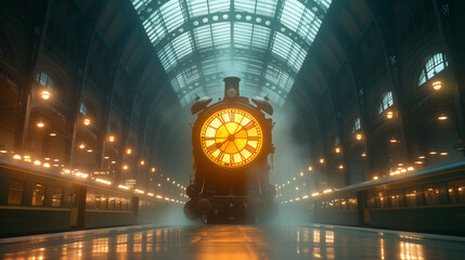 Clock in railway station. © Janis Smits