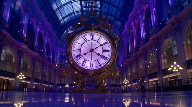 Clock in railway station.