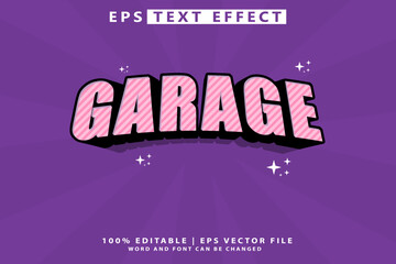 Editable text effect Garage Vintage 3d template style