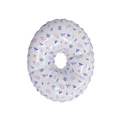 3D porcelain floral pattern helium balloon letter O