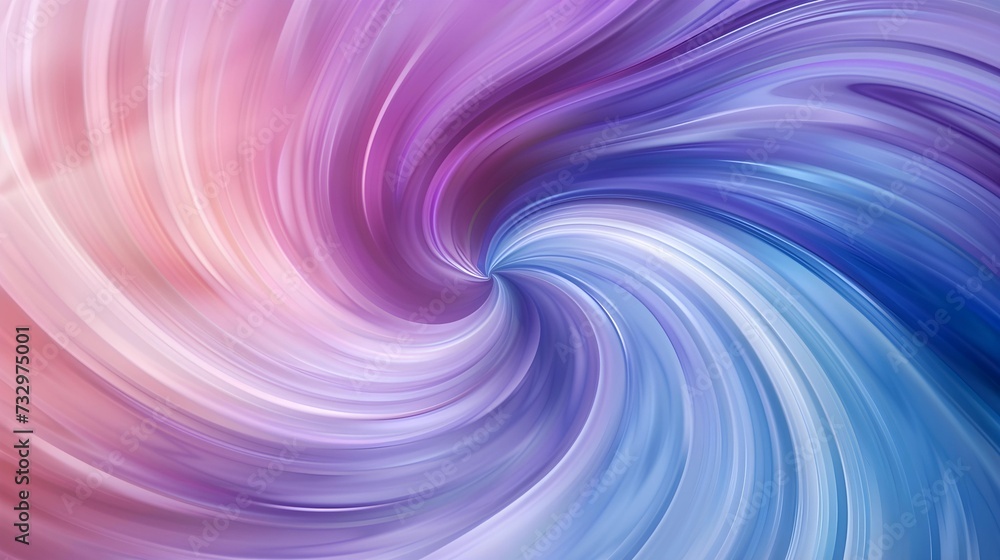 Poster an abstract swirl design with a harmonious blend of pastel pink and blue hues creating a soothing vi
