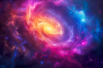 Obraz premium Vivid Cosmic Nebula Illuminating the Universe