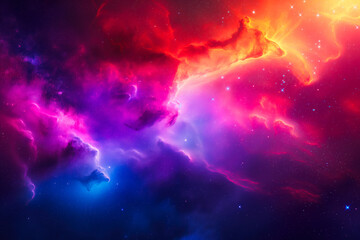 Naklejka na ściany i meble Vivid Cosmic Nebula Illuminating the Universe