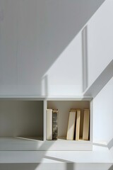 Fototapeta premium a book shelf with books and a book on it