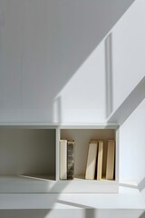 a book shelf with books and a book on it