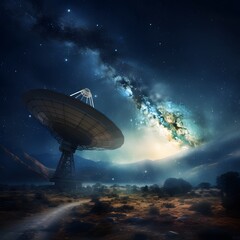 radio telescope pointing to the sky
