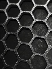 Generative AI image of hexagon net , hive like