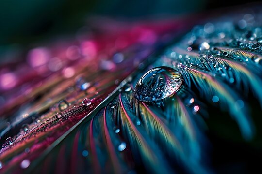 a close up of a water droplet on a leaf