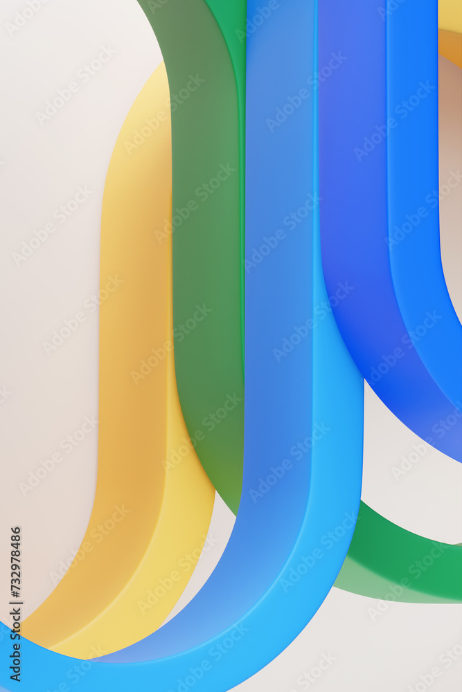 Aufkleber 3d illustration of geometric colorful wave surface. pattern of simple geometric shapes