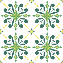 Tile seamless pattern design. With colourful motifs background.