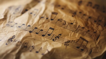 Background with musical old notes 
