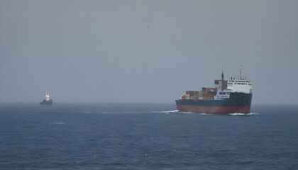 Fototapeta premium cargo ship in the sea