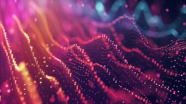 Background with sound equalizer in neon colors