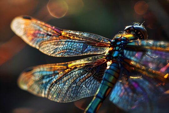 a close up of a dragonfly with a blurry background