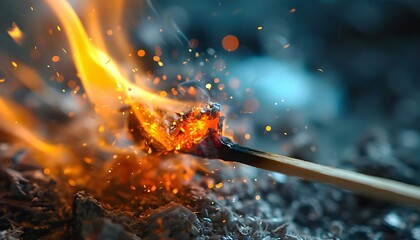 a match being lit by a match stick