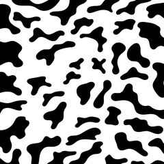 Abstract animal skin leopard, cheetah, Jaguar seamless pattern design. Black and white seamless camouflage background.