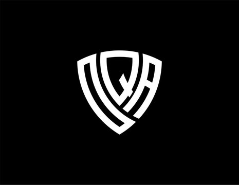 OQA creative letter shield logo design vector icon illustration