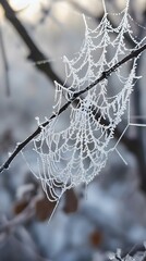 a close up of a leaf covered in ice