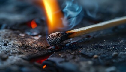 a lit matchstick with smoke coming out of it - Powered by Adobe