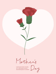 Mother's day template with carnation illustration.