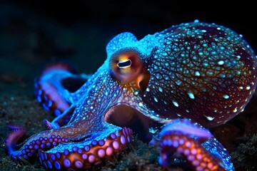 a close up of an octopus on the ground