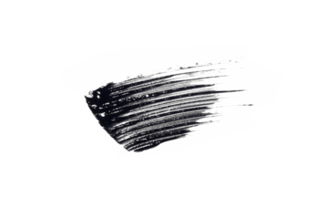 swatch, mascara brushstroke smear isolated on white background flat lay