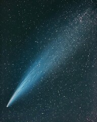 a bright blue streak is seen in the sky