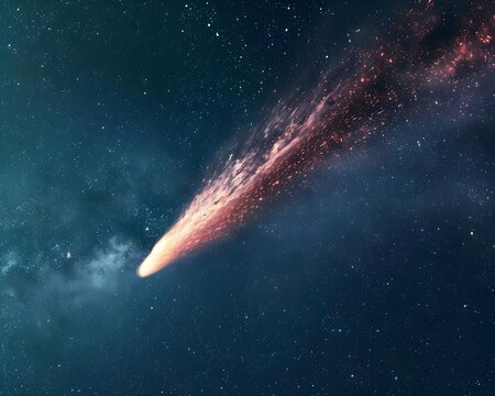 an artist's impression of a comet in space