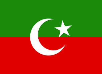Pakistan Tehreek-e-Insaf Flag - obrazy, fototapety, plakaty