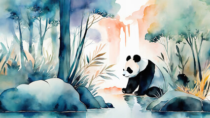 森の中のパンダ