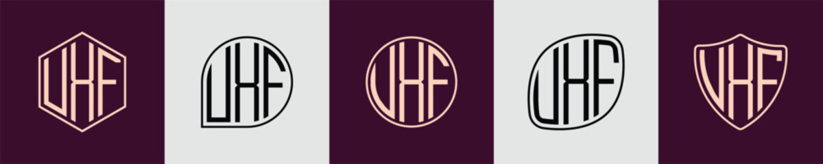 Creative simple Initial Monogram UXF Logo Designs.