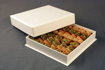 Various oriental sweets with pistachios and Arabic cashews