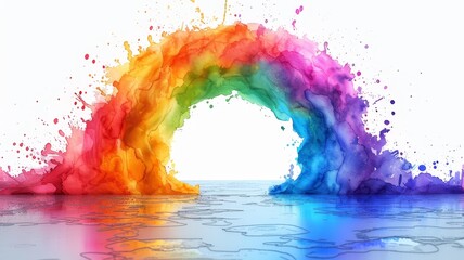 Illustration of rainbow colors painting