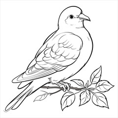 dove clipart black and white simple vector