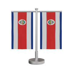Table Stand with flags Costa Rica 3d illustration